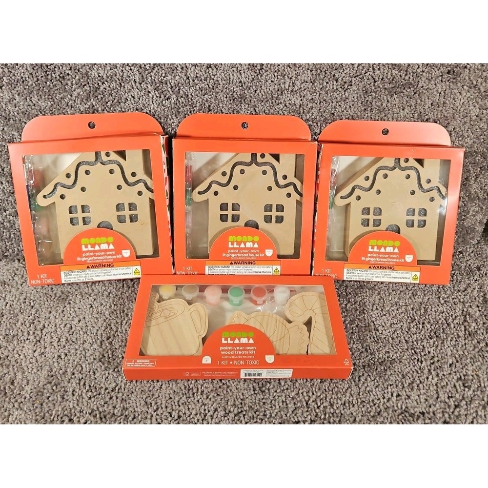 Set Of 4 Paint your own christmas crafts. Mondo Llama By Target. Gingerbread...